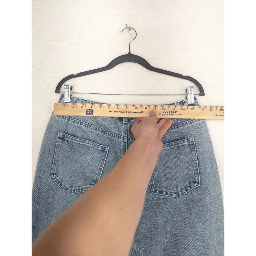 Women's Refuge‎ Denim Boyfriend Mid Rise Distressed Jean Marled Blue 9